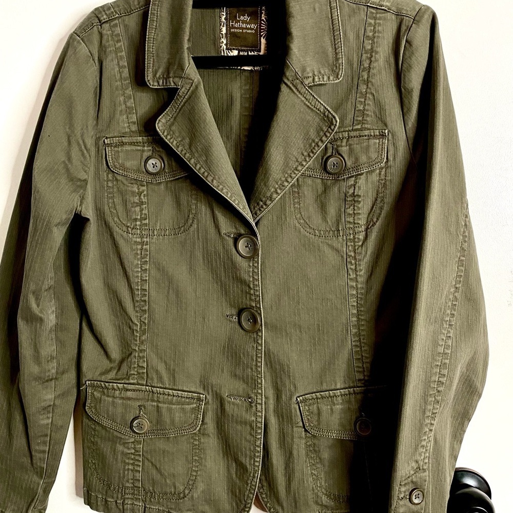 Lady Hathaway Kaki Cotton Women's Jacket Size Medium - Picture 10 of 12